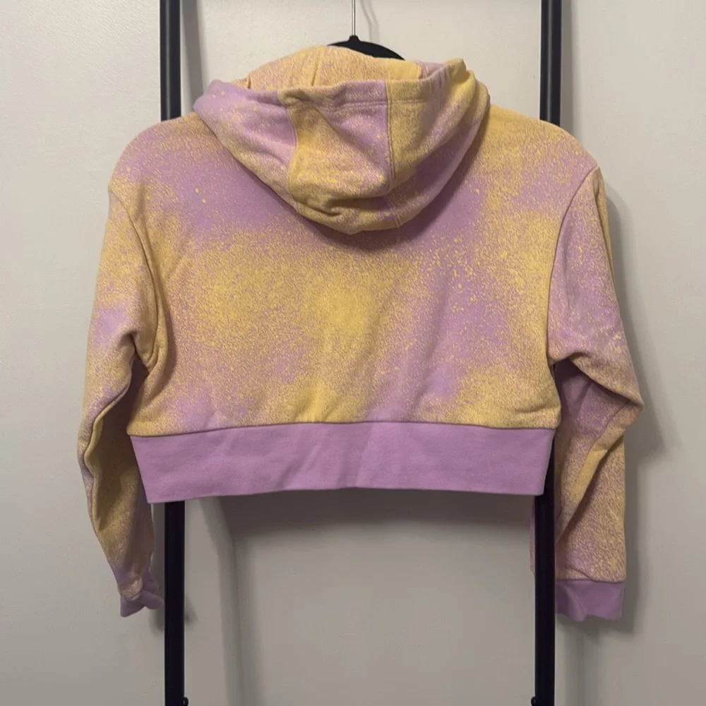 Adidas Graphic Print Cropped Hoodie Sweatshirt Girl Size S